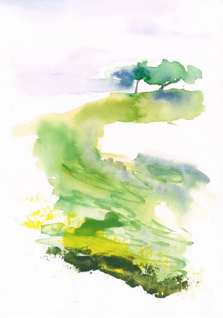Contemplation of reality ink drawing by Joanna Migdał