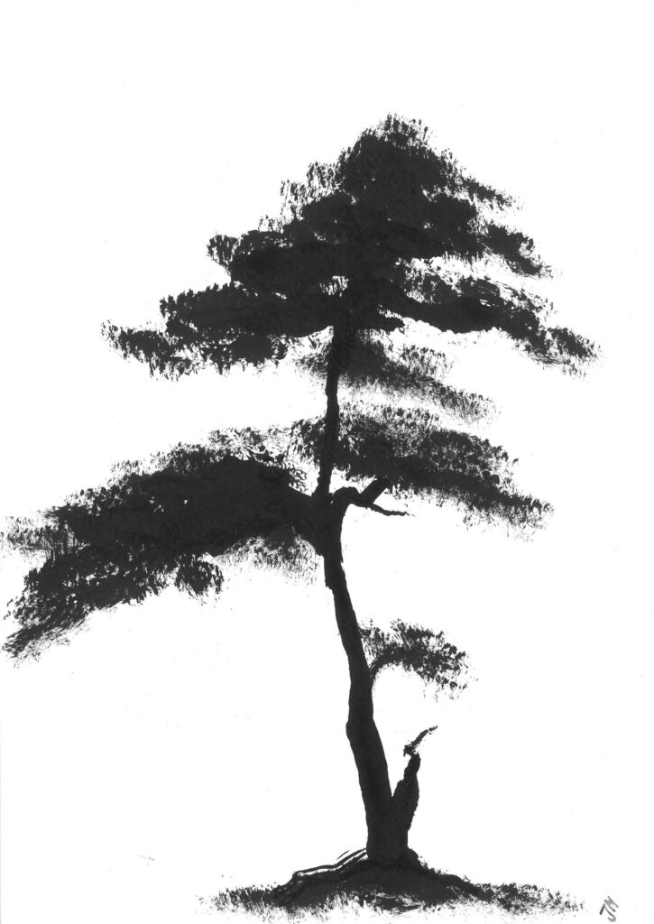 tree ink drawing 234 rysunek tuszem by Joanna Migdał