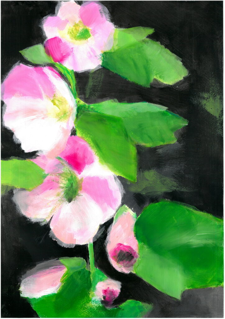 Malwy Mallow Flowers painting by Joanna Migdał