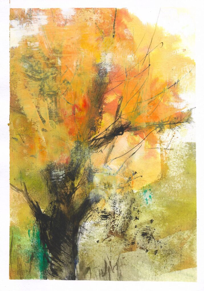 Cherry Tree In October ink drawing by Joanna Migdał